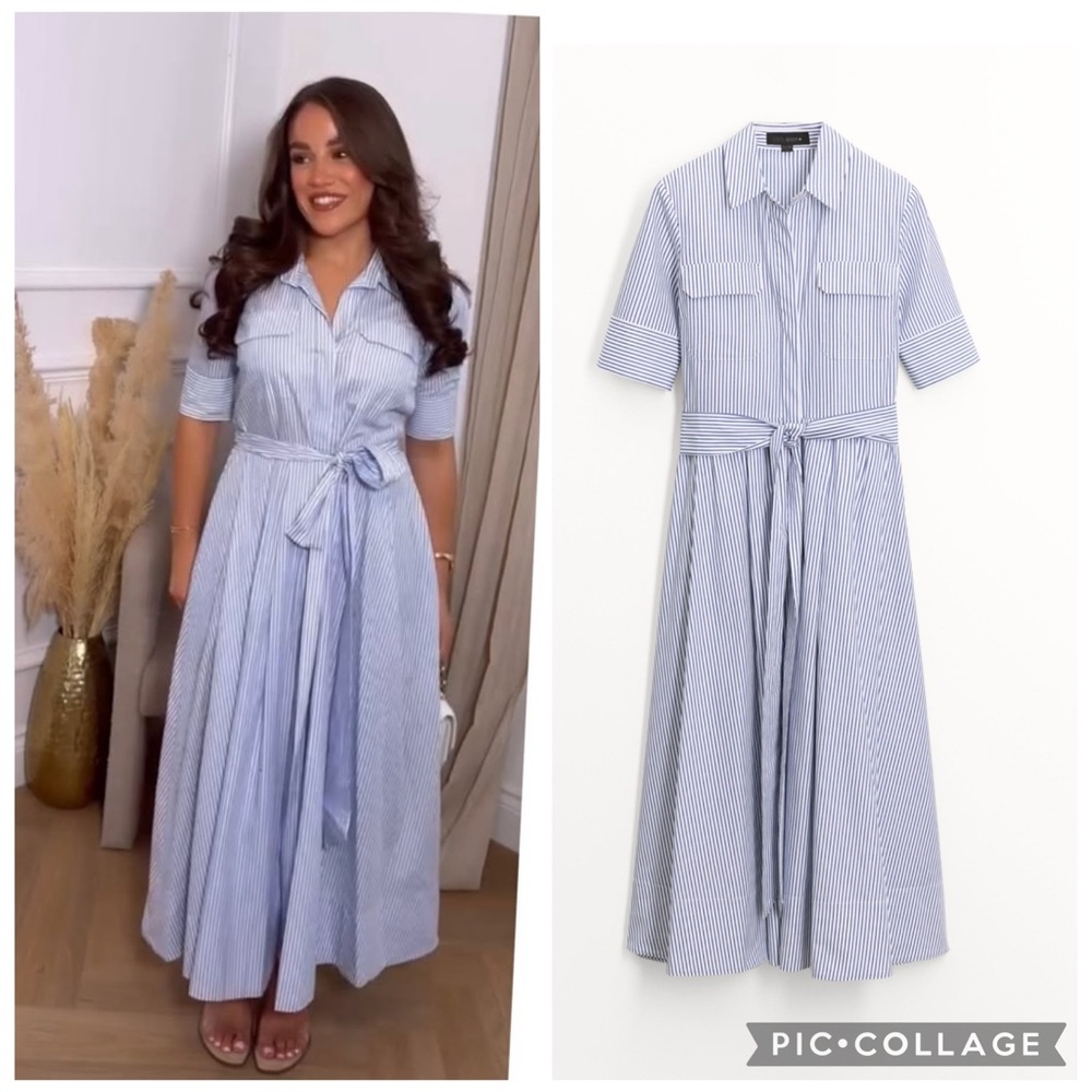 Zara NEW poplin shirtdress striped 2640/546